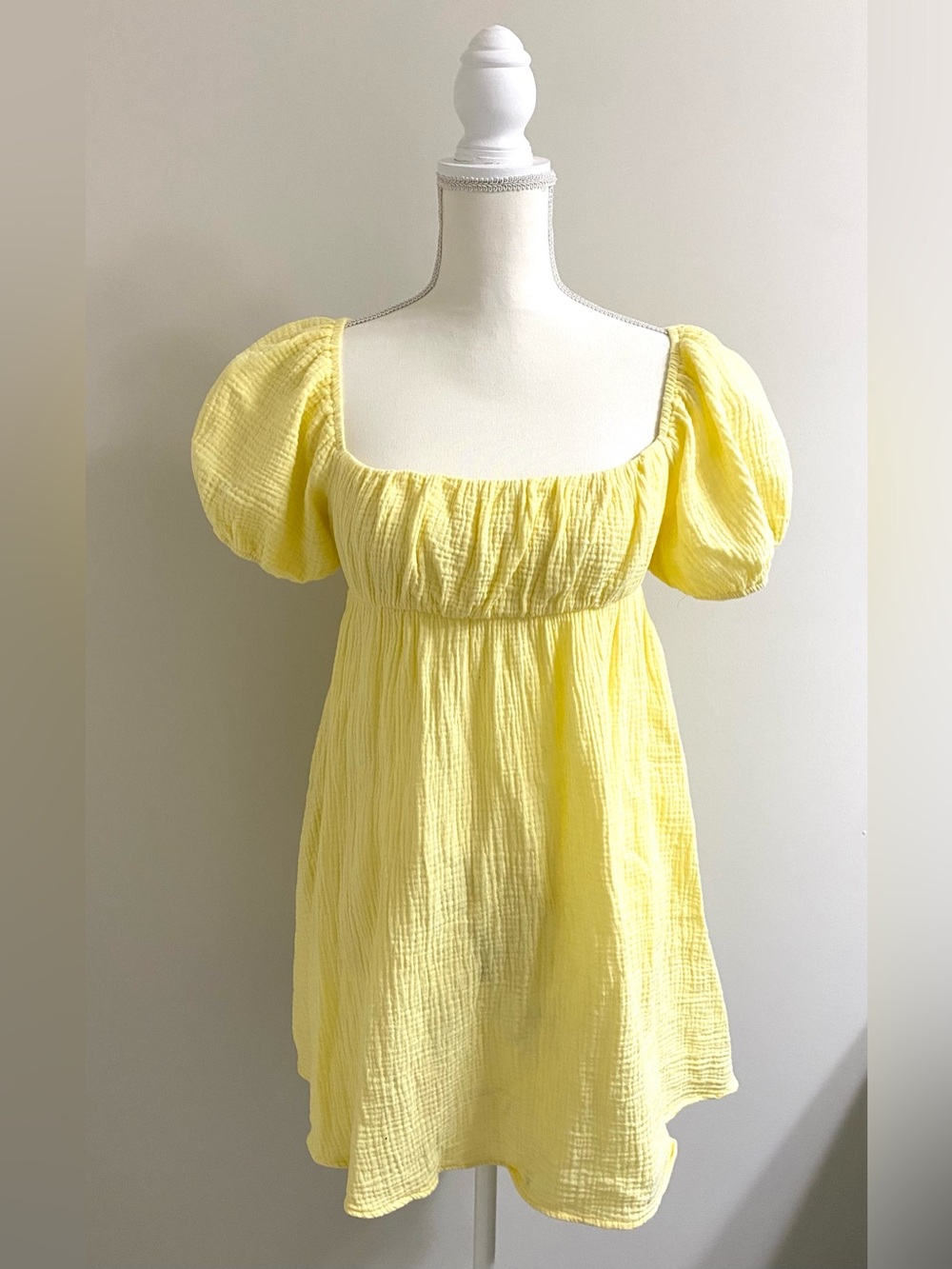 Princess Polly Womens 8 Yellow Let’s Dance Mini Dress Boho Summer Cotton Beach - Picture 5 of 16